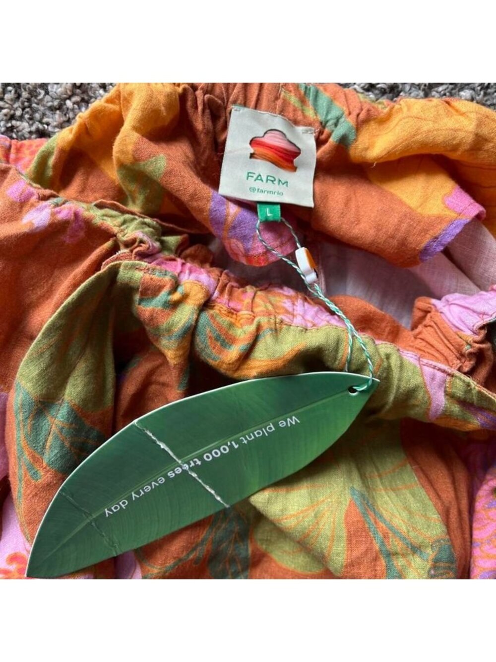 NWT Farm Rio Orange Large Maxi Dress Flower Cutout Vacation Tropical Floral Vaca - Picture 4 of 8